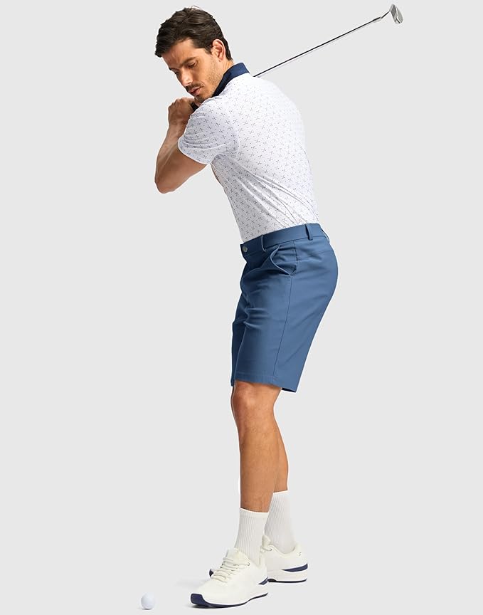 G Gradual Men's Golf Dress Shorts 5"/ 7"/ 9" Stretch Casual Work Flat Front Shorts for Men with 3 Pockets Quick Dry