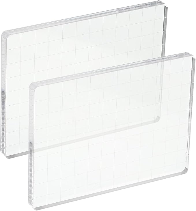 PATIKIL 5" x 3.5" Acrylic Stamp Block, 2 Pack Clear Stamping Block by PATIKIL