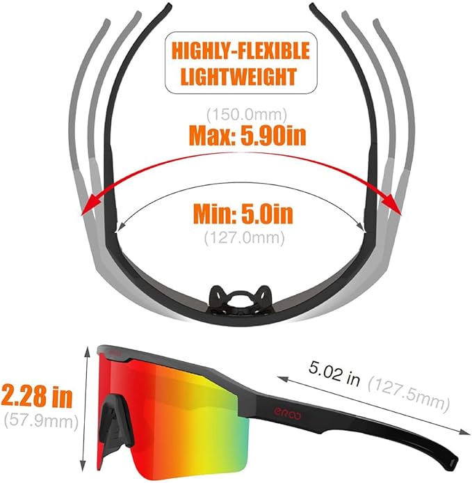 Eazyrun Youth Kids Polarized Sports Sunglasses for Age 8-12 Softball Baseball Cycling Glasses UV Protection for Girl Boy