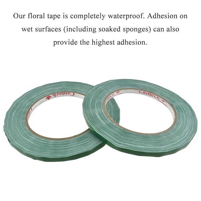 HAHIYO Green 0.25Inch Wide 2Rolls Floral Tape Waterproof Florist Tape Flower - Image 5