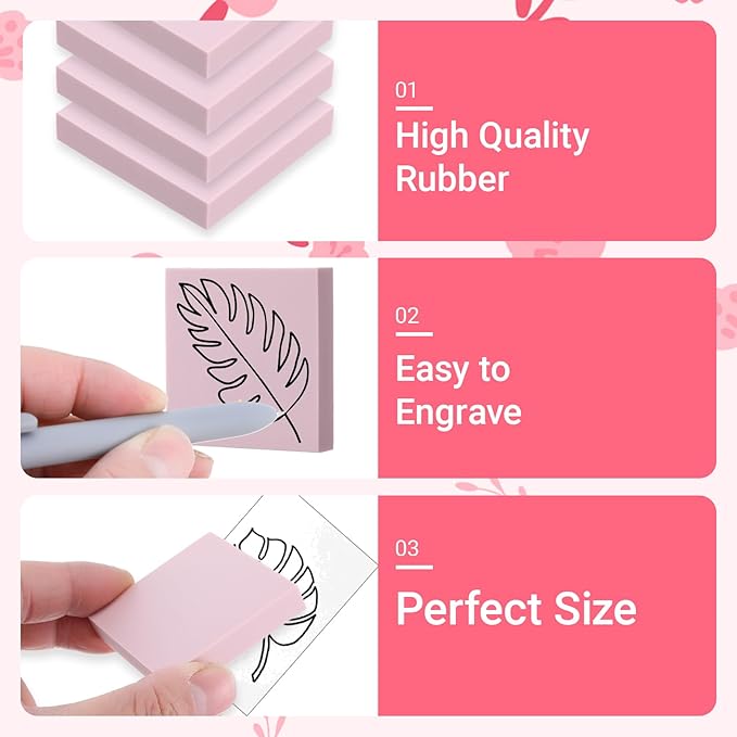30 Pcs 2" X 2" Rubber Carving Blocks Linoleum Blocks - Image 3