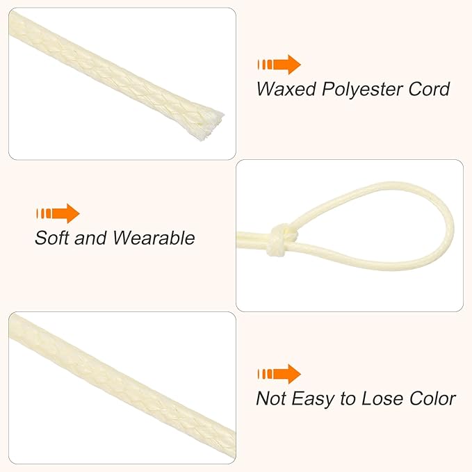 MECCANIXITY Waxed Cord 1mm Waxed Thread 87 Yard Wax String Leather Cord - Image 3