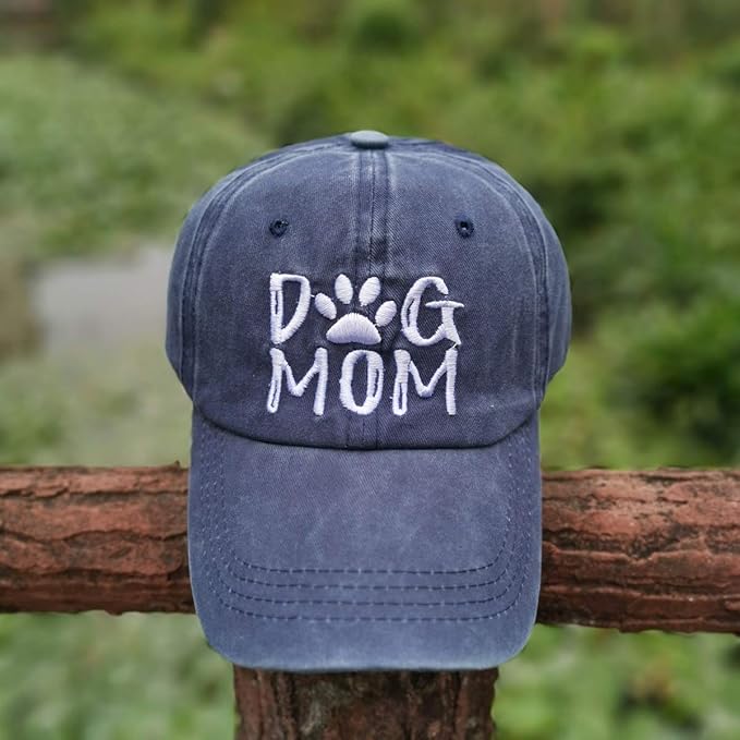 Waldeal Women's Embroidered Dog Mom Hat Adjustable Denim Baseball Cap