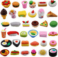 72 Pcs Assorted Food Pencil Erasers Toy Set, Cake Dessert Fruit Puzzle Erasers by Cllayees