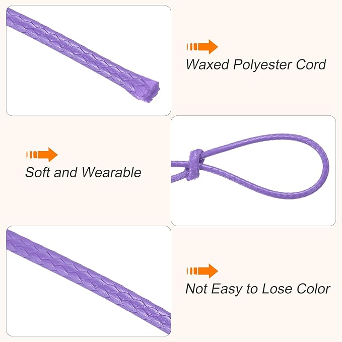 MECCANIXITY Waxed Cord 1mm Waxed Thread 87 Yard Wax String Leather Cord - Image 3