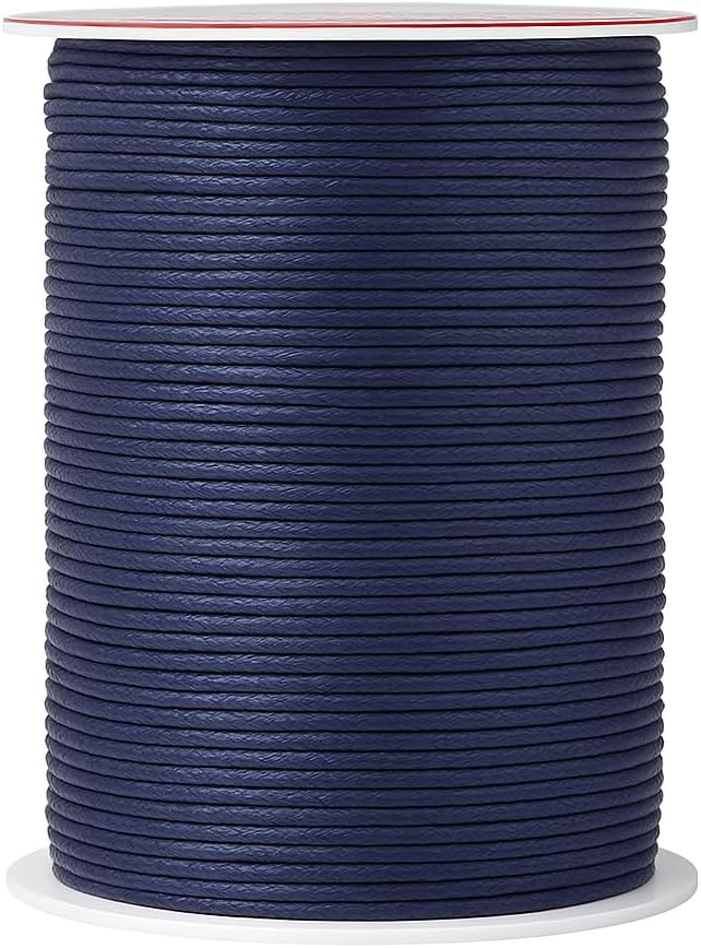 Mandala Crafts 2mm 109 Yards Navy Blue Cotton Waxed Cord by MandalaCrafts