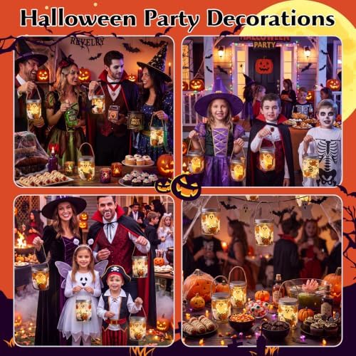 24 Sets Halloween Crafts Kits DIY Ghost Plastic Mason Jar