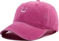 Smile Face Baseball Cap Vintage Distressed Low Profile Unstructured Cotton Dad Hat Adjustable for Women Men