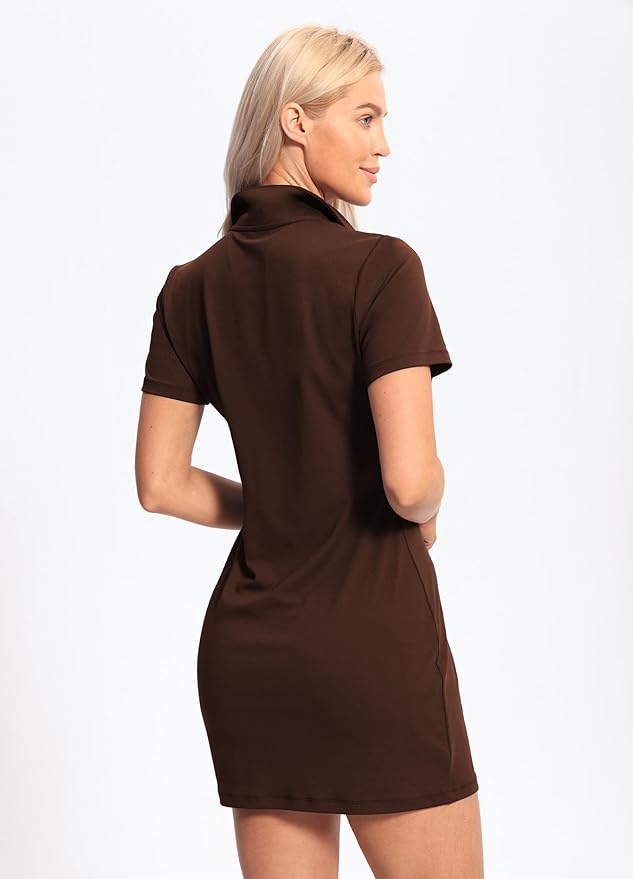 Hiverlay Golf Dresses for Women with Shorts and Pockets, V-Neck Short Sleeve Tennis Dress, Workout Athletic Dresses