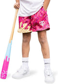 Baseball Lifestyle 101 Boy's Ice Cream Strawberry Mesh Shorts w/Side Pockets Elastic Waist, 5 in Inseam, Youth Sizes S-XL