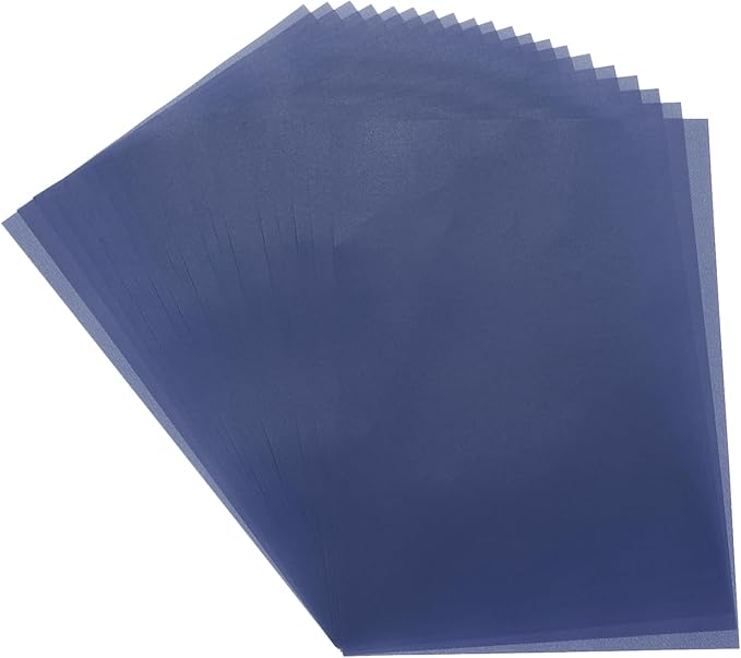 MECCANIXITY Colored Vellum Paper, 20 Sheet Deep Blue Transparency 11.7 x 8.2 by MECCANIXITY