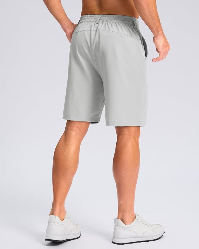 Pudolla Men's Casual Shorts 7"/9"/5" Lightweight Golf Shorts with 3 Pockets Stretch Quick Dry Comfy Work Shorts