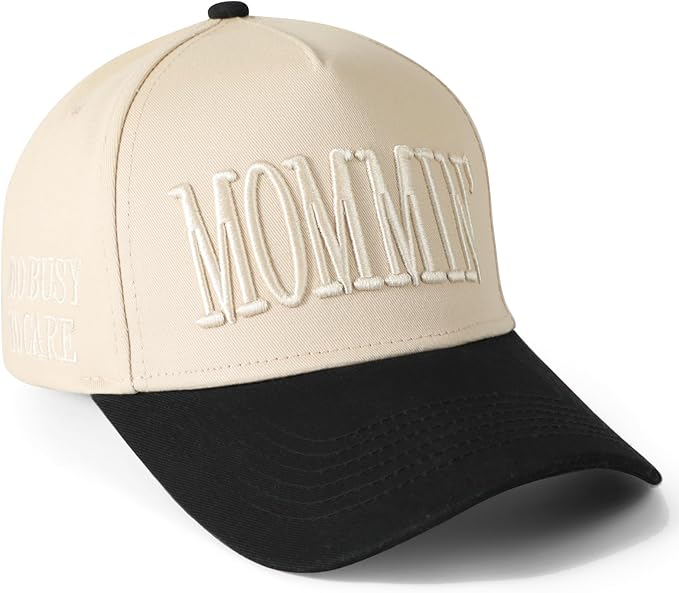 Mommin Trucker Hat, Mothers Day Gifts for Mom Wife, Vintage Two Tone Ponytail Baseball Cap, Adjustable Embroidered Hat