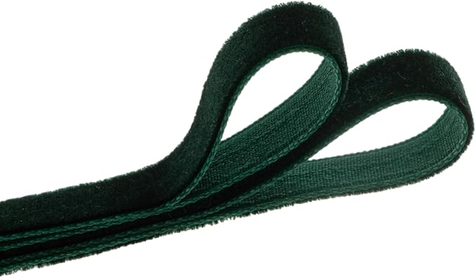 Vintage Hunter Green Velvet Ribbon, 5/8 Inch X 25Yd - Image 3