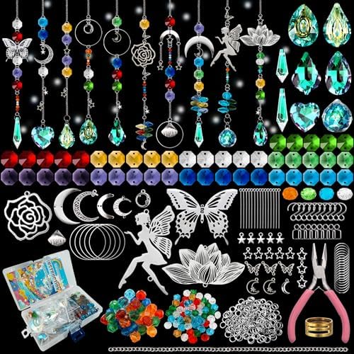 Sun Catcher Kit for Adults 440Pcs DIY Suncatcher Prism Crystal Hanging Deco