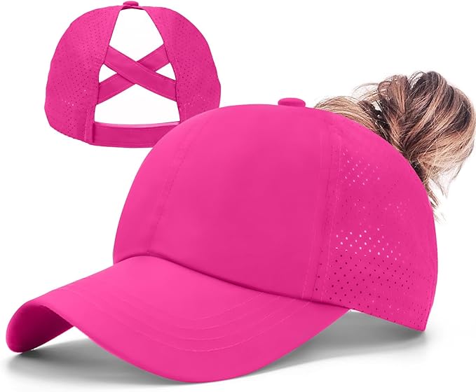 ZTL Women's High Ponytail Baseball Cap Performance Running Hat Quick Dry Mesh Sports Cap Unstructured Dad Trucker Hats