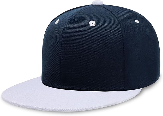 CHOK.LIDS Flat Bill Visor Classic Snapback Hat Blank Adjustable Brim High Top End Trendy Color Style Plain Tone Baseball Cap