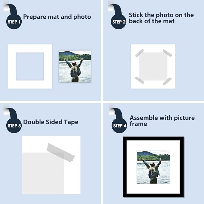 Mat Board Center, 12x12 for 8x8 White Photo Picture Mats - Image 6