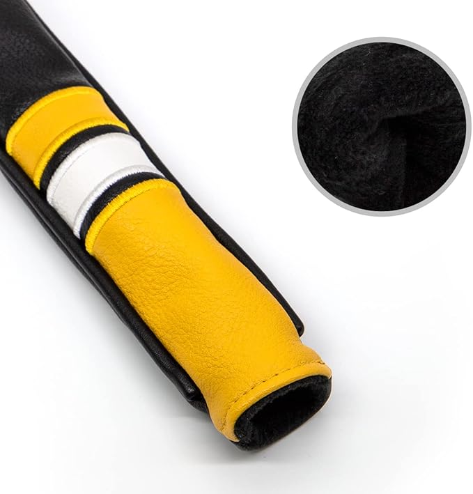 Golf Headcovers Happy Gilmore Golf Club Head Covers Advanced Embroidery Premium Leather Driver Headcover Fairway Wood Covers Hybrid Head Covers, Golf Mallet Blade Putter Cover