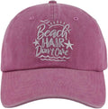 HHNLB Beach Hair Don’t Care Hat, Washed Cotton Adjustable Embroidered Baseball Cap
