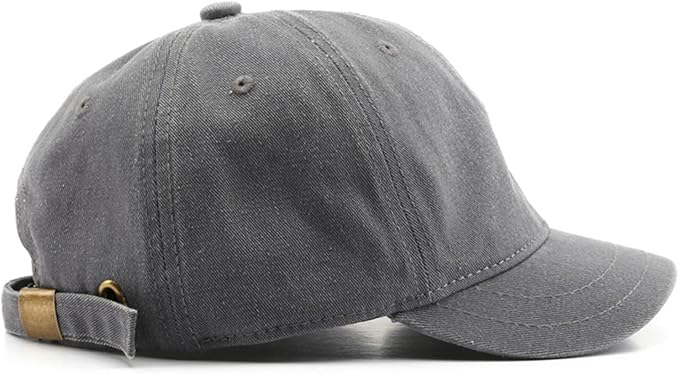 Short Brim Vintage Baseball Cap Adjustable Unstructured Washed Distressed Cotton Blank Dad Hat for Men & Women