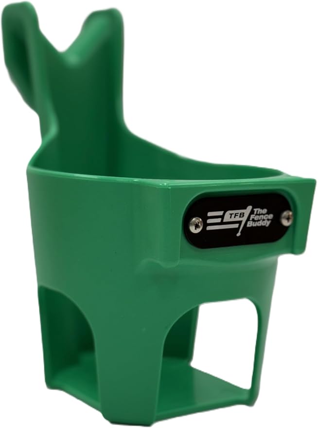 Fence Cup Holder | Drink Holder for Chain Link Fence | Fits Stanley, Yeti & Gatorade | Baseball Dugout, Softball, Pickleball & Tennis | Made in USA | The Fence Buddy (Green)