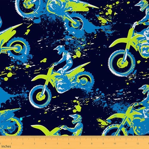Feelyou Dirt Bike Fabric By The Yard Decorative Soft