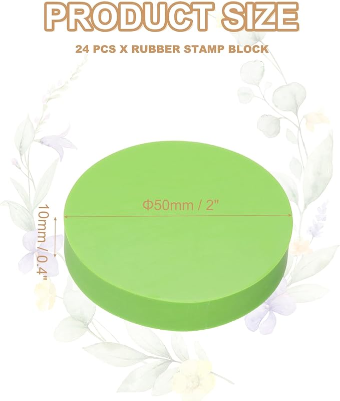 PATIKIL 24Pcs 2" Rubber Carving Blocks, Soft Linoleum Art Carving Block Round - Image 2