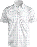 HUURAY Funny Golf Polos for Men Funny Print Short Sleeve Shirts Quick Dry Polo Shirts Hawaiian Shirt Performance Golf Outfits