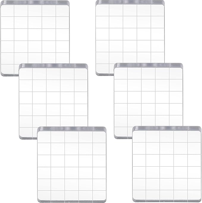6 Pieces Stamp Block Clear Acrylic Stamping Blocks Tools Set by IFAMIO