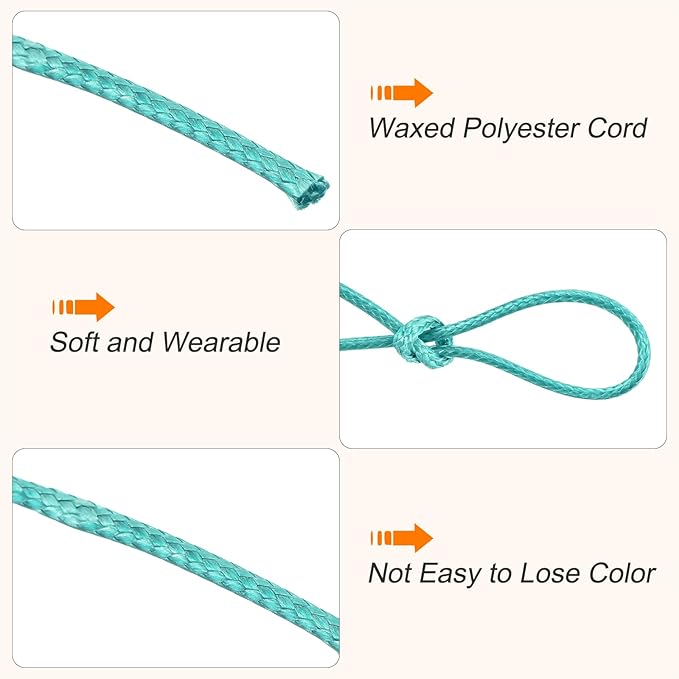 MECCANIXITY Waxed Cord 1.2mm Waxed Polyester Cord 175 Yard Wax String - Image 3