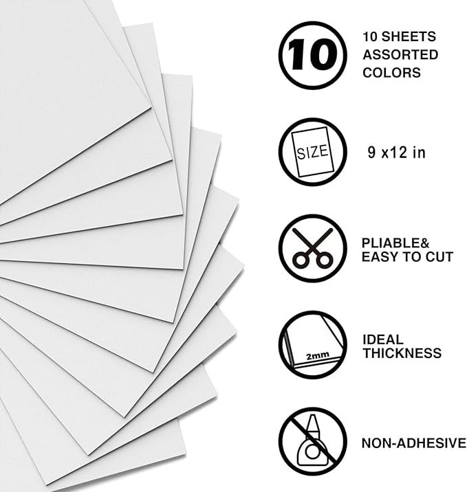 MEARCOOH Foam Sheets Crafts White 9x12 Inch 2mm Eva Color Craft Foam Paper - Image 2
