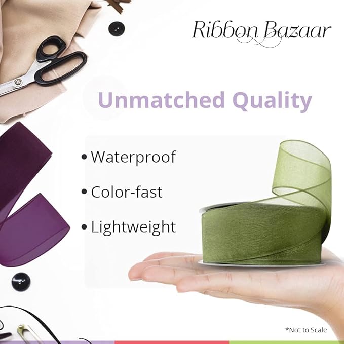 Ribbon Bazaar Sheer Organza Wired Ribbon - Image 8