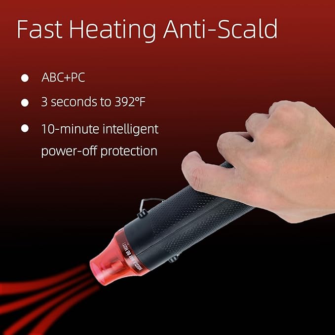 Heat Gun for Crafting, 110V 300W Handed Hot Air Gun, 3.28FT Ultra-Long Cable - Image 4