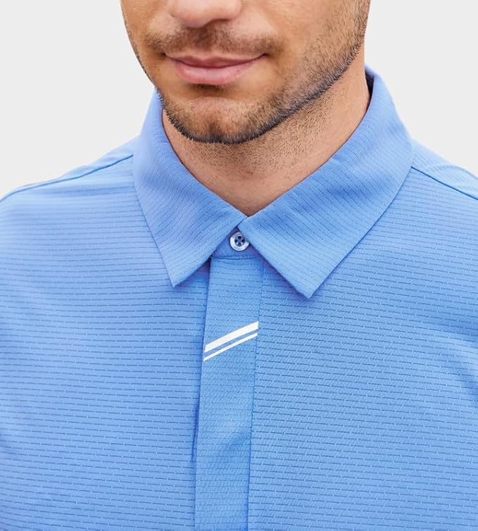 Damipow Premium Golf Shirts for Men Dry Fit Performance Polo Short Sleeve Collared Shirt