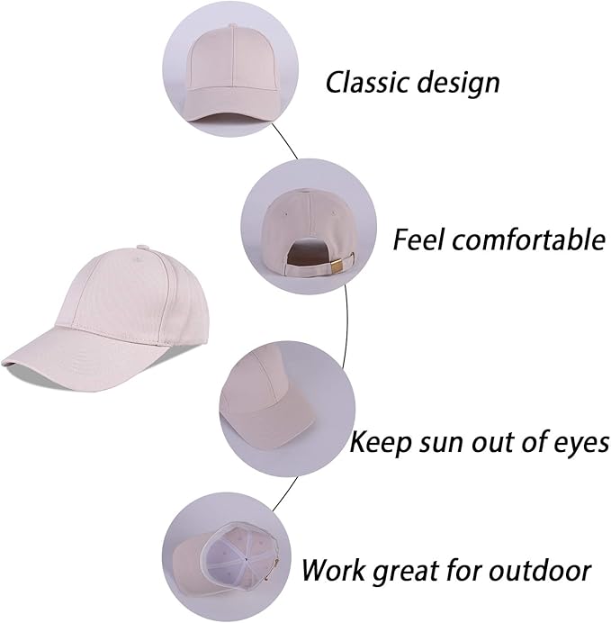 LANGZHEN Unisex Baseball Cap 100% Cotton Fits Men Women Washed Denim Adjustable Dad Hat