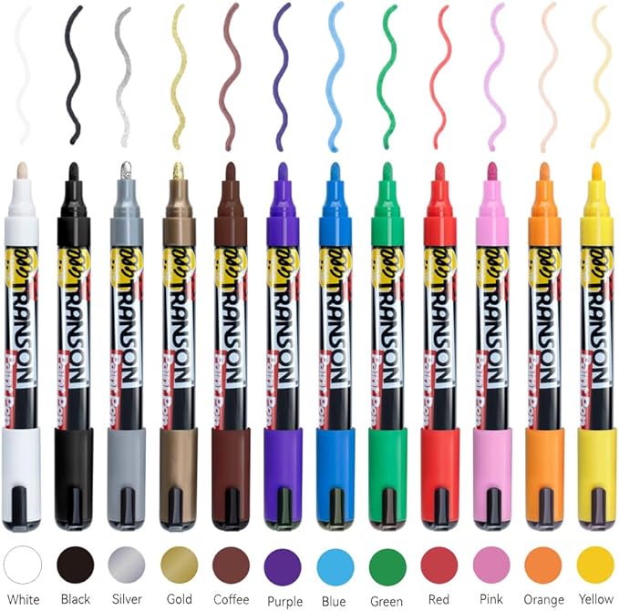 TRANSON 12 Colors Permanent Paint Markers - Image 8