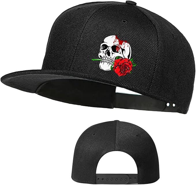 Skateboard Hat Snapback Hats for Men Flat Bill Hats for Boy Adjustable Baseball Cap for Teens Hip Hop Sports