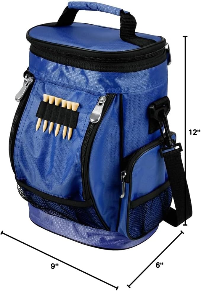 Intech Golf Bag Cooler and Accessory Caddy, Portable Soft Sided 10-Can Insulated Cooler Bag, Fits on a Golf Cart, Push Cart or Carry