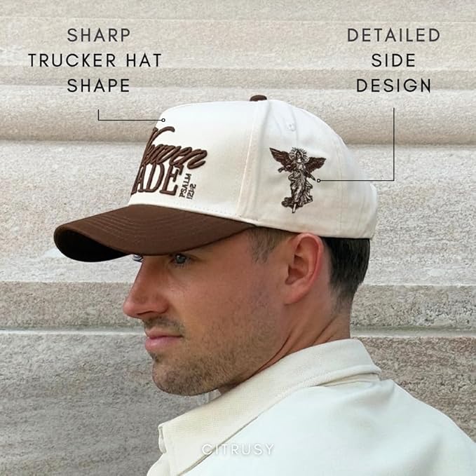 Vintage Faith & Forever Trucker Hat | Men & Women | Christian Cross Jesus Hats | Bachelorette Bride Hat | Cotton | Snapback