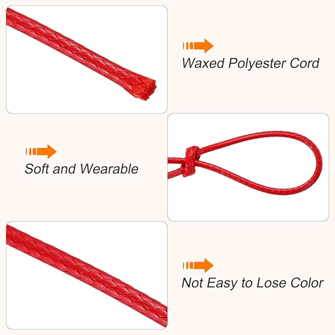 MECCANIXITY Waxed Cord 1mm Waxed Thread 87 Yard Wax String Leather Cord - Image 3