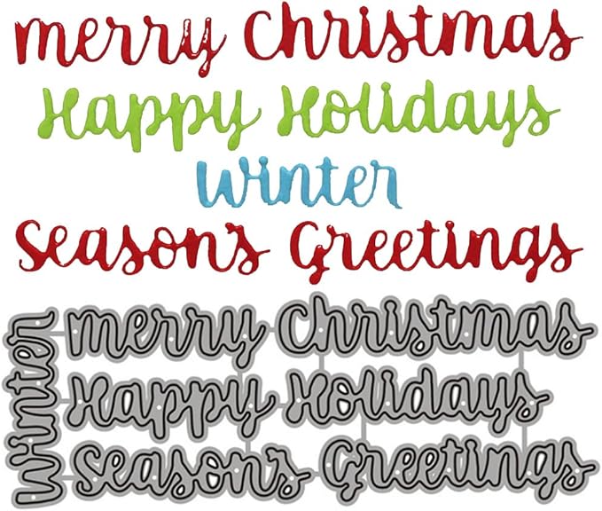 Mvchifay Cutting Dies Happy Birthday Holiday Thanks Greetings Metal Stencils by MVCHIFAY