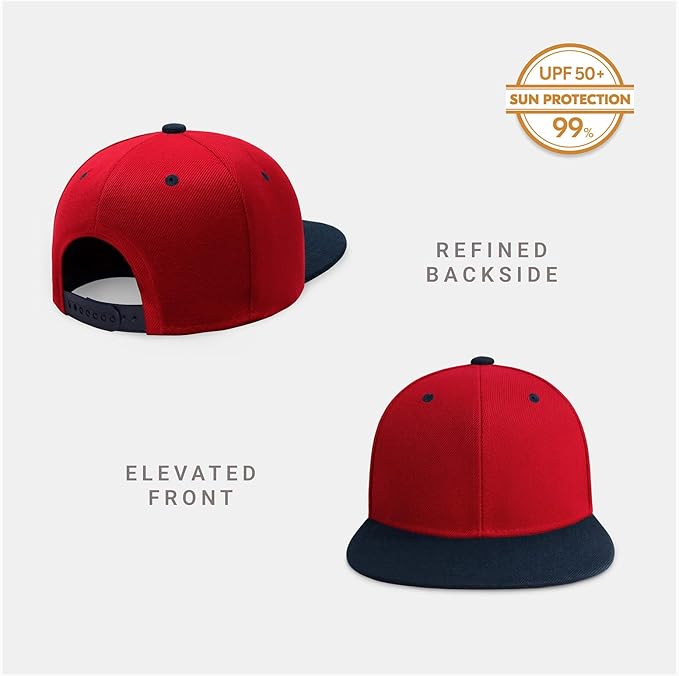 CHOK.LIDS Flat Bill Visor Classic Snapback Hat Blank Adjustable Brim High Top End Trendy Color Style Plain Tone Baseball Cap