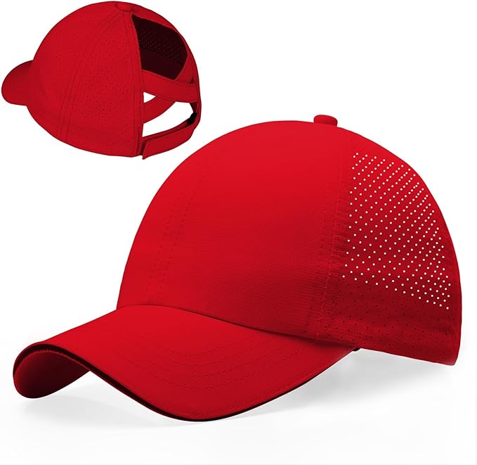 Little Girls Reflective Baseball Cap Criss Cross Ponytail Hat Kids Quick Dry Mesh Summer Sports Hat for Toddler Ages 3-8