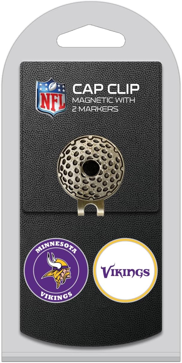 Team Golf NFL Golf Cap Clip with 2 Removable Double-Sided Enamel Magnetic Ball Markers, Attaches Easily to Hats