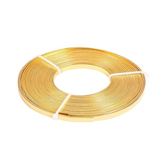 Fashewelry 32.8Ft 5mm Aluminum Flat Wire Gold Bendable Metal Craft Wire Strip - Image 7