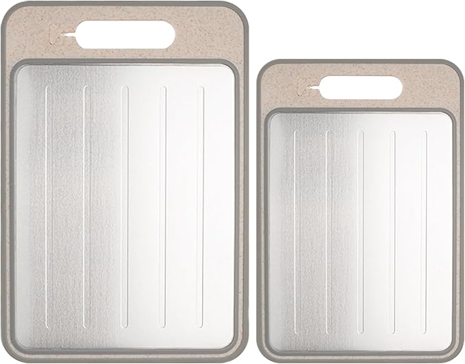 Cutting Board Double Sided, Large Size+Small Size, Food Grade Stainless steel by AOWBCGD