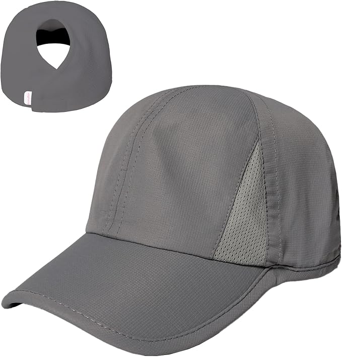 Ponyflo Women’s Ponytail Baseball Cap, Patented Active Feather-Light Hat with Open Back