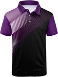 ZITY Mens Golf Shirt Short Sleeve Sport Moisture Wicking Performance Print Golf Polo Shirts for Men Collared Casual T-Shirt