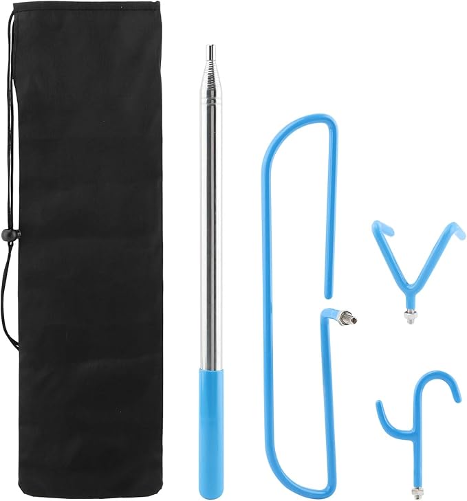 16 Feet Disc Golf Retriever Pole, Telescopic Discs Retriever with Stainless Steel Frame and Carry Bag, Extendable Disc-Golf Grabber Accessories Grabber for Tree, Bushes & Water